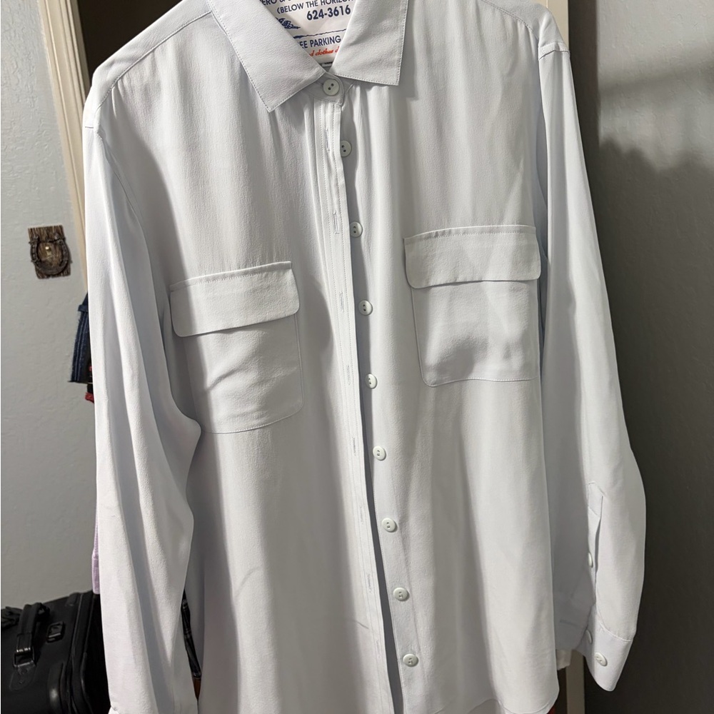 Equipment blue Button-Down Pocket Shirt